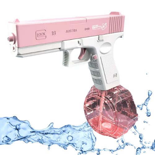 pistolet a eau electrique rose avec chargeur etendu